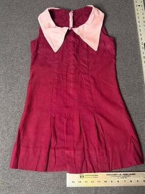 Vintage 1960s Pink Micro Mini Dress With Large Dagger Collar – ,